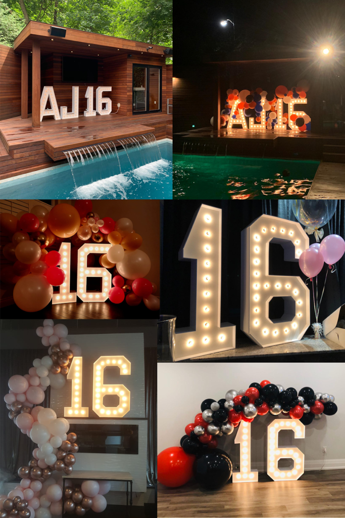 AJ16 - Sweet Sixteen Party with Mississauga Marquee Letter Rentals