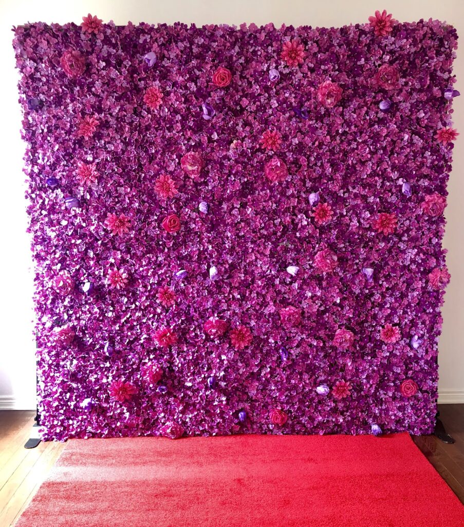 Purple Flower Wall - London Marquee Letter Rentals