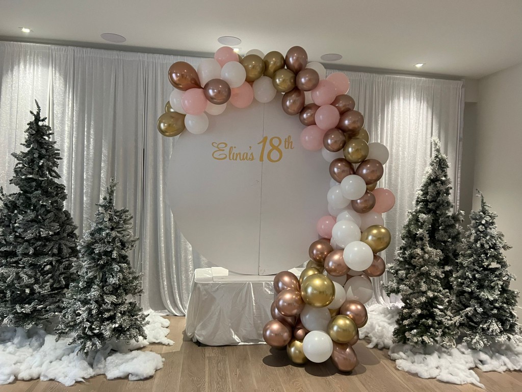 backdrop, balloon decor and props for events and celebrations